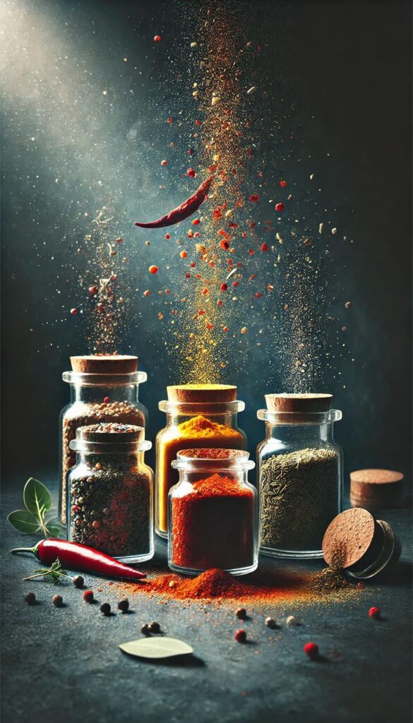 levitating spices captivating food photography inspiration
